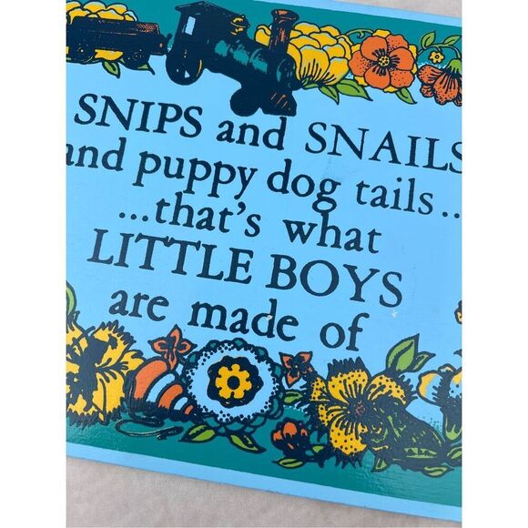 Vintage 1970s Little Boys Nursery Snips & Snails Artwork - Picture 6 of 9